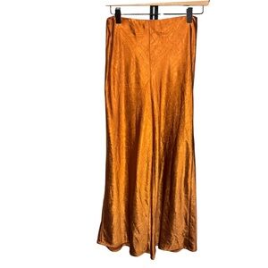 Joie Copper Satin Cropped Pull On Dress Pants Size 4 Lagenlook Designer